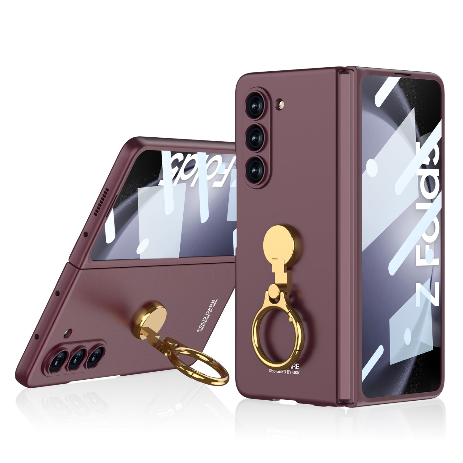 GKK Kickstand PC Case for Samsung Galaxy Z Fold5 5G Hinge Design Ultra Thin Cover with Tempered Glass Film GKK Kickstand PC Case for Samsung Galaxy Z Fold5 5G Hinge Design Ultra Thin Cover with Tempered Glass Film